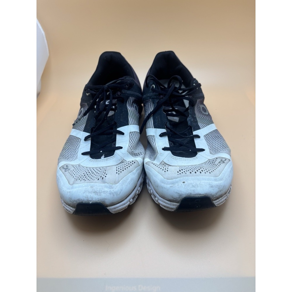 On Running Cloudflow Mens Road Running Shoes Black White Helion CloudTec Low Top
